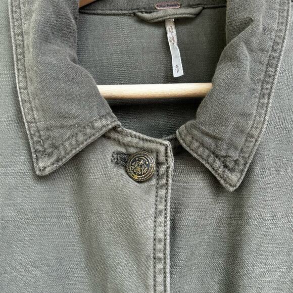 Free People Slouchy Military Jacket Size S in Moss Relaxed Boxy Oversized Fit - Picture 3 of 9